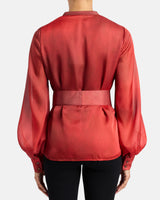 WILLOW Buttoned Blouse in Ombre Polka Dot Print