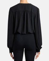 ZARINA Long Sleeve Bodysuit in Fluid Crepe