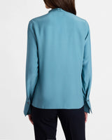 AMANDA Silk Long Sleeve Tie Neck Blouse