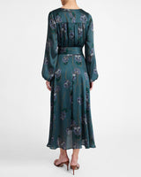 AUBREE Long Sleeve Printed Midi Dress