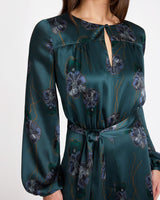 AUBREE Long Sleeve Printed Midi Dress