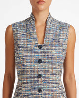 VICTORIA Sleeveless Tweed Shift Dress