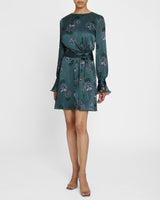 DAHLIA Long Sleeve Dress in Printed Crepe Georgette.