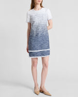 MELANIA Short Sleeve Shift Dress in Ombre Tweed