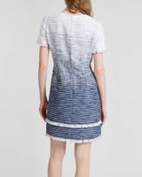 MELANIA Short Sleeve Shift Dress in Ombre Tweed