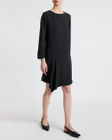 ESSIE Shift Dress with Grommet Detail in Soft Crepe