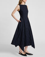 PALMA Sleeveless Midi Dress in Abstract Jacquard