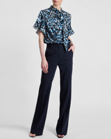 ATHENA Floral Blouse with Short Flutter Sleeves