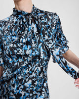 ATHENA Floral Blouse with Short Flutter Sleeves