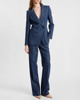 DELLA Straight Leg Pants in Modern Donegal Fabric