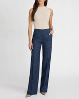 DELLA Straight Leg Pants in Modern Donegal Fabric