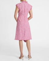 CICI Asymmetric A-Line Dress in Cotton Blend Tweed