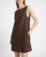 JACLYN Sleeveless Shift Linen Dress