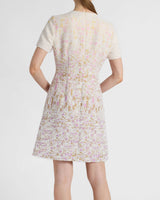 INDIRA Short Sleeve A-Line Dress in Ombré Jacquard