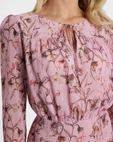 TESSA Long Sleeve Midi Dress in Floral Georgette
