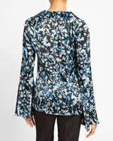 SYDNEY Long Sleeve Floral Ruffle Blouse