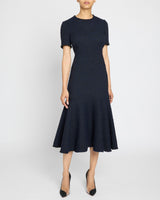 JEMMA Short Sleeve Midi Dress in a Tonal Luxury Tweed