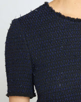 JEMMA Short Sleeve Midi Dress in a Tonal Luxury Tweed