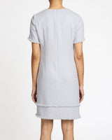 MELANIA Short Sleeve Shift Dress in Soft Boucle