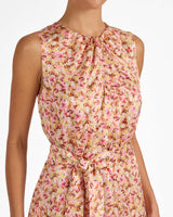 DALBY Sleeveless A-line Dress in Floral Silk Blend