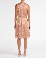 DALBY Sleeveless A-line Dress in Floral Silk Blend
