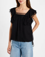 CHASS Ruffle Blouse in Silk Georgette