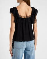 CHASS Ruffle Blouse in Silk Georgette