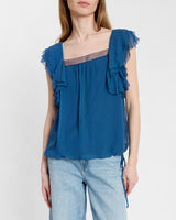 CHASS Ruffle Blouse in Silk Georgette