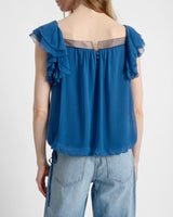 CHASS Ruffle Blouse in Silk Georgette