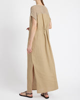 HARMONY Crocheted Cap Sleeve Linen Maxi Dress