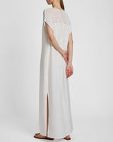 HARMONY Crocheted Cap Sleeve Linen Maxi Dress