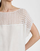 HARMONY Crocheted Cap Sleeve Linen Maxi Dress