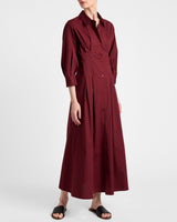 MILEY Midi Shirt Dress in Cotton Stretch