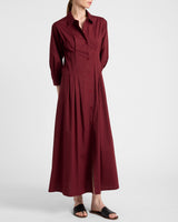MILEY Midi Shirt Dress in Cotton Stretch