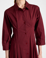 MILEY Midi Shirt Dress in Cotton Stretch