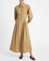 MILEY Midi Shirt Dress in Cotton Stretch