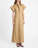 NISA Cap Sleeve Poplin Shirt Dress