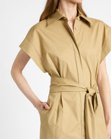 NISA Cap Sleeve Poplin Shirt Dress