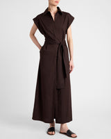 NISA Cap Sleeve Poplin Shirt Dress