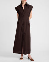 NISA Cap Sleeve Poplin Shirt Dress