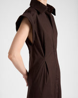 NISA Cap Sleeve Poplin Shirt Dress