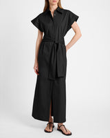 NISA Cap Sleeve Poplin Shirt Dress