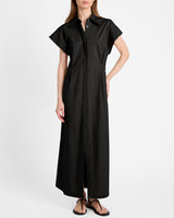 NISA Cap Sleeve Poplin Shirt Dress