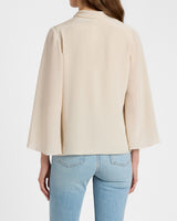 LENA Tie Neck Blouse in Silk Crepe De Chine