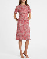 GIULIA Short Sleeve Sheath Dress in Modern Tweed