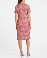 GIULIA Short Sleeve Sheath Dress in Modern Tweed