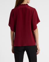 GUITA Flutter Sleeve Silk Blouse