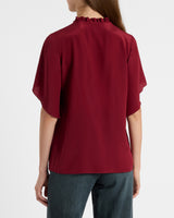 GUITA Flutter Sleeve Silk Blouse