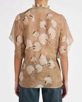 GUITA Flutter Sleeve Blouse in Floral Voile