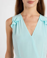 CONA Silk Midi Dress with Ruffle Panel